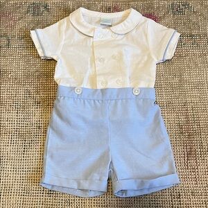 Edgehill Collection Cream and Light Blue Boys' Matching Set